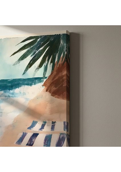 Yaz Günü Plaj Manzarası Tablosu indirimleri