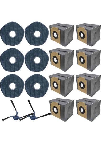 Eufy X10 Pro Omni Robot Vakumları Temizleyici, 8 Toz Çanta, 6 Paspas Bezi, 2 Yan Fırça Için Yedek Parça Kiti (Yurt Dışından)