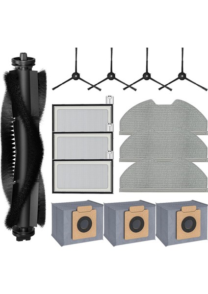 Eufy X8 Pro Robot Vakum Süpürge, X8 Pro Aksesuarlar Ana Yan Fırça Hepa Filtre Mop Bez Tuz Torbaları (Yurt Dışından)