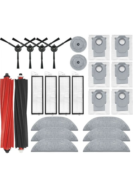 Roborock S8 Maxv Ultra Robot Vakum Yedek Parçalar Ana Yan Fırçalar Mop Bezi Hepa Filtre Toz Torbaları Aksesuarlar (Yurt Dışından)
