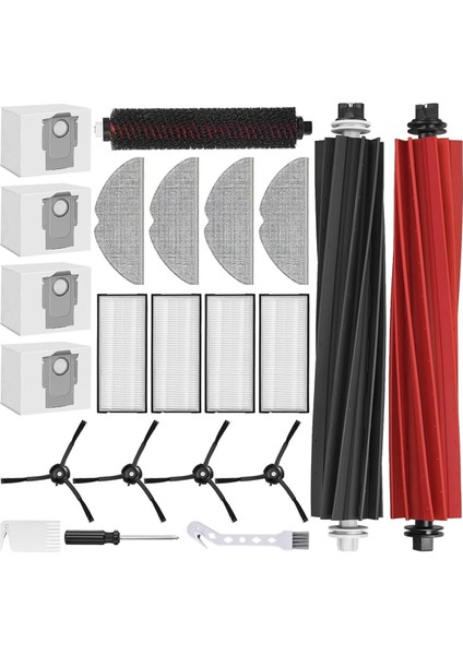 Roborock S8 Pro Ultra Robot Vakum Çift Ana Fırça Yan Fırça Hepa Filtre Mop Bezleri Yedek Parçalar (Yurt Dışından)