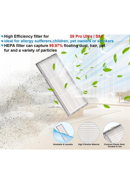 Roborock S8 Pro Ultra Robot Vakum Çift Ana Fırça Yan Fırça Hepa Filtre Mop Bezleri Yedek Parçalar (Yurt Dışından) indirimleri