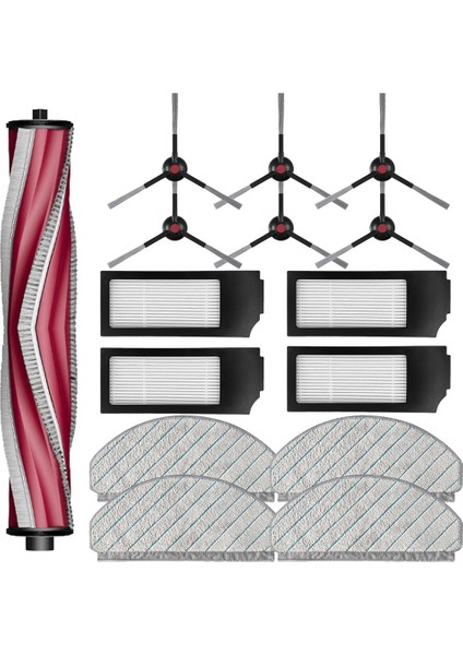 Yeedi C12 Pro Için Plus Robot Vakum Süpürge Ana Fırça Silindir Yan Fırçalar Hepa Filtreler Paspas Pedleri Yedek Aksesuarlar (Yurt Dışından)