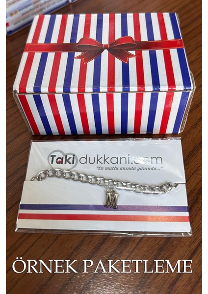 Sallantılı Harfli Paslanmaz Çelik Bileklik Sevgiliye Eşe Hediye ACB01-H modelleri