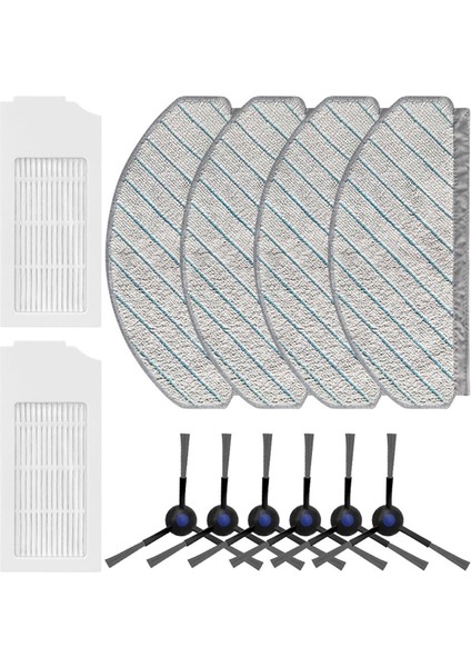 Ecovacs Deebot N20/N20 PLUS/N20 Pro Plus Vakum Süpürgeleri Için Yedek Parça Kiti - Yan Fırçalar, Hepa Filtreleri, Mendil (Yurt Dışından)