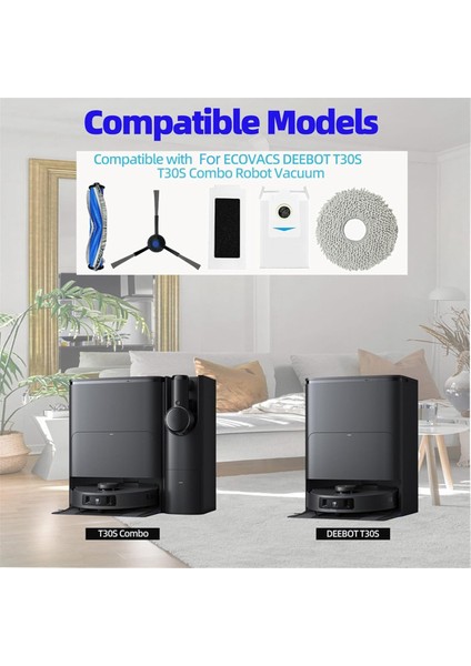 Ecovacs Deebot T30S/ T30S Combo Robot Vakum Süpürge Fırça Filtreleri Için Yedek Parça Aksesuarları Kiti (Yurt Dışından) modelleri