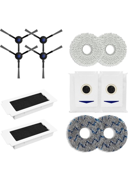 Ecovacs Için Aksesuar Kiti T30 PRO/T30 Max Robot Vakum Süpürgeleri - Yan Fırça, Hepa Filtresi, Paspas, Toz Torbası Içerir (Yurt Dışından)