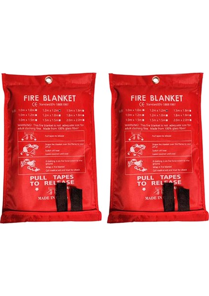 2 Adet Acil Yangın Battaniyesi, Yangın Battaniyesi, Mutfak, Izgara, Şömine Için Yangın Söndürme Battaniyesi (47 Inç x 47INCH) (Yurt Dışından)
