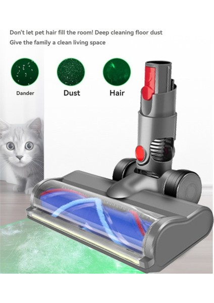 Hızlı Bırakma Motor Kafa Temizleyici Dyson V10 Slim V12 Ince Vakum Bağlantısı Sert Zemin Için LED Toz Işıkları (Yurt Dışından) indirimleri