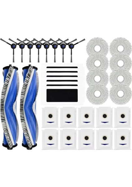 Ecovacs Debot T30 Pro Omni/ T30 Omni/ Yeedi M12 Pro+ Vakum Süpürge Parçaları Ana Yan Fırça Filtresi Mop Bez Toz Çantası (Yurt Dışından)