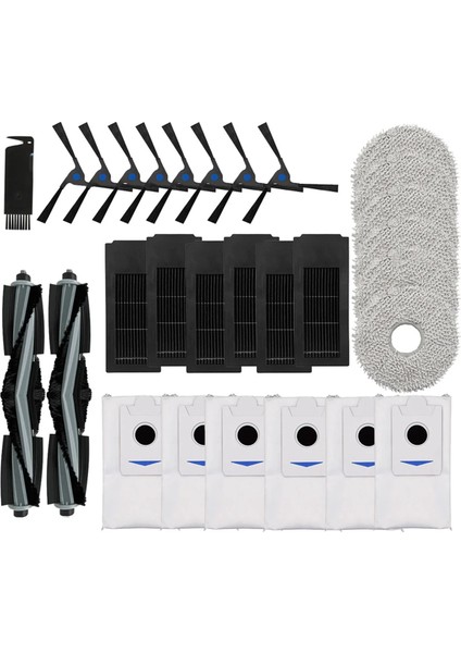Ecovacs Deebot X2 Omnı / X2 Pro / X2 Robot Vakum Aksesuarları Ana Yan Fırça Hepa Filtre Mop Bez Torbaları Parçalar (Yurt Dışından)