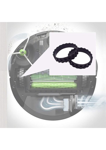Irobot Roomba Wheels Serisi 500, 600, 700, 800 ve 900 Için Lastikler, Kayma Önleyici, Büyük Yapışma ve Kolay Montaj 12 Paket (Yurt Dışından) indirimleri