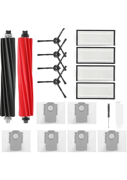 Roborock Q5 Için Max+ / Q5 Duoroller+ Robot Vakum Süpürge Ana Yan Fırça Hepa Filtre Mop Bez Tuz Torbaları Yedek Parçalar (Yurt Dışından)