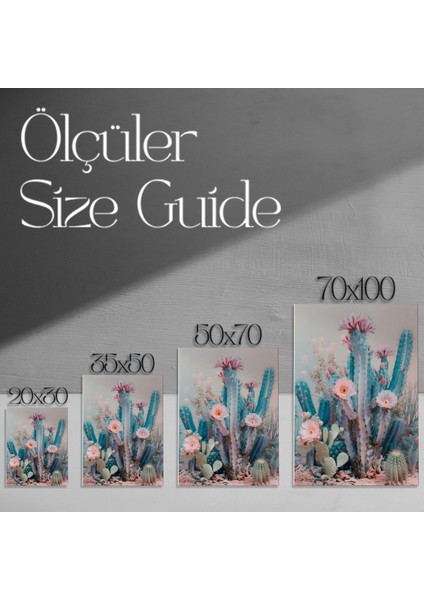 Kaktüs Çiçekleri Soyut Sanat Tablosu modelleri