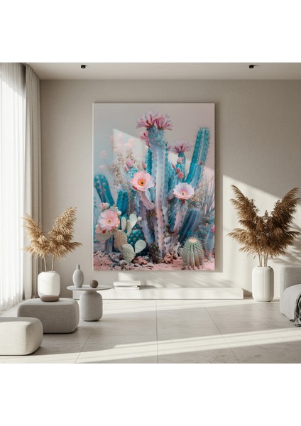 Kaktüs Çiçekleri Soyut Sanat Tablosu fırsatları