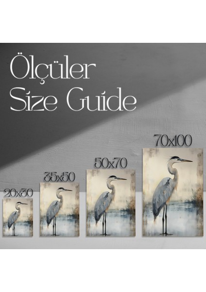 Mavi Başlı Balıkçıl Kuşu Soyut Sanat Tablosu modelleri