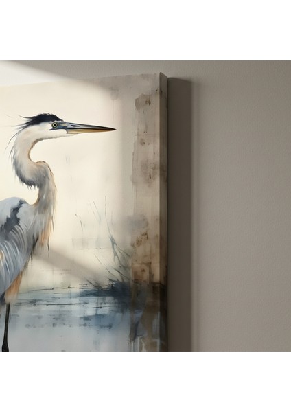 Mavi Başlı Balıkçıl Kuşu Soyut Sanat Tablosu indirimleri