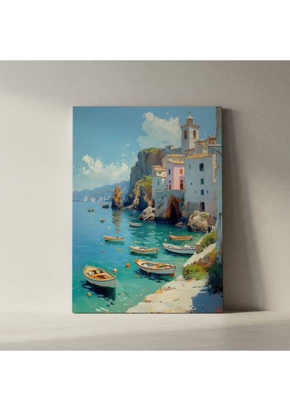 Akdeniz Kasabası Manzara Tablosu fiyatları