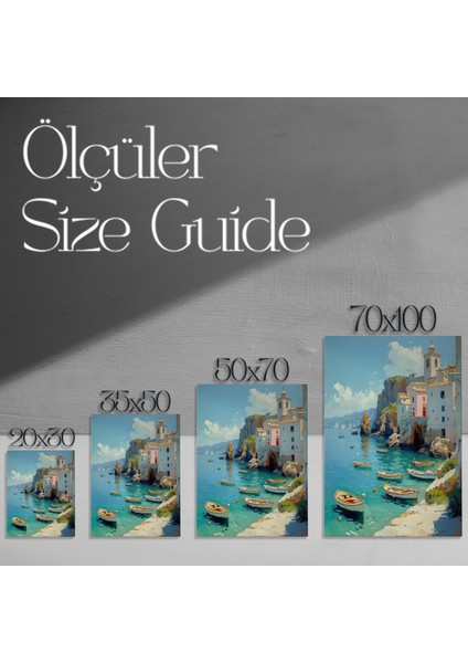 Akdeniz Kasabası Manzara Tablosu modelleri