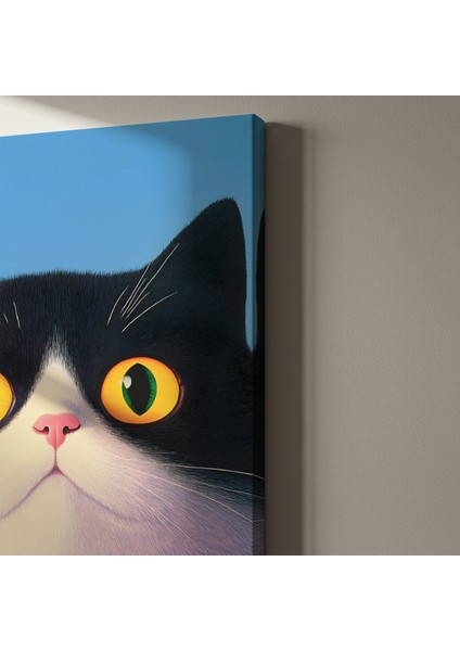 Büyük Gözlü Kedi Portresi Tablosu indirimleri