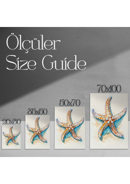 Akdeniz Denizi Yıldızı Suluboya Tablosu modelleri