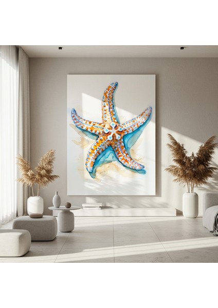 Akdeniz Denizi Yıldızı Suluboya Tablosu fırsatları