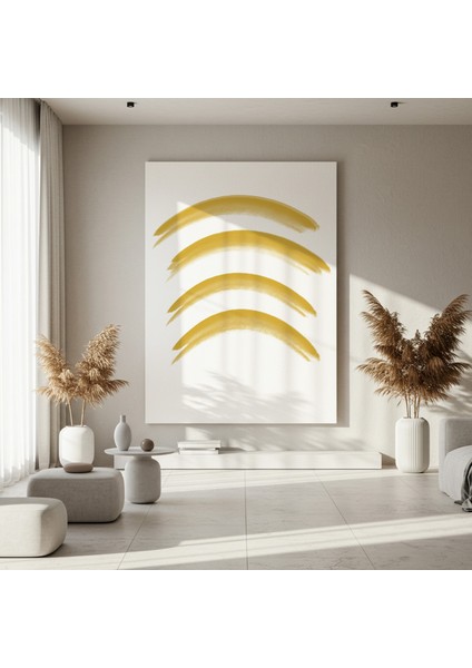 Soyut Sarı Fırça Darbeleri Tablosu fırsatları