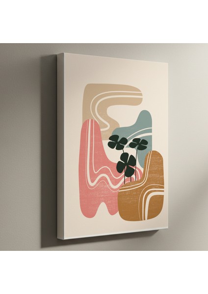 Soyut Bitki Desenli Modern Sanat Tablosu