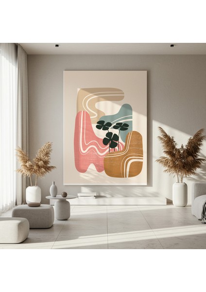 Soyut Bitki Desenli Modern Sanat Tablosu fırsatları