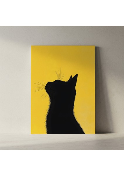 Siyah Kedi Silüeti Soyut Sanat Tablosu fiyatları