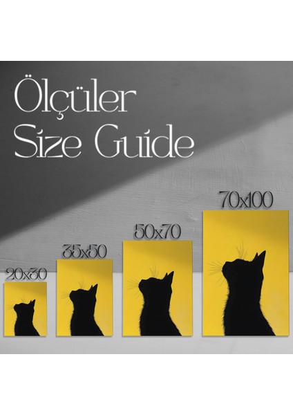 Siyah Kedi Silüeti Soyut Sanat Tablosu modelleri