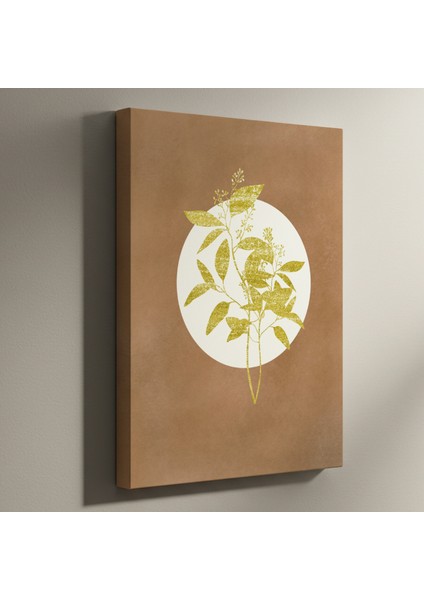 Altın Varaklı Botanik Desen Tablosu