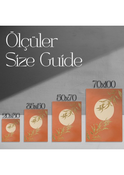 Altın Varaklı Bitkisel Soyut Tablo modelleri