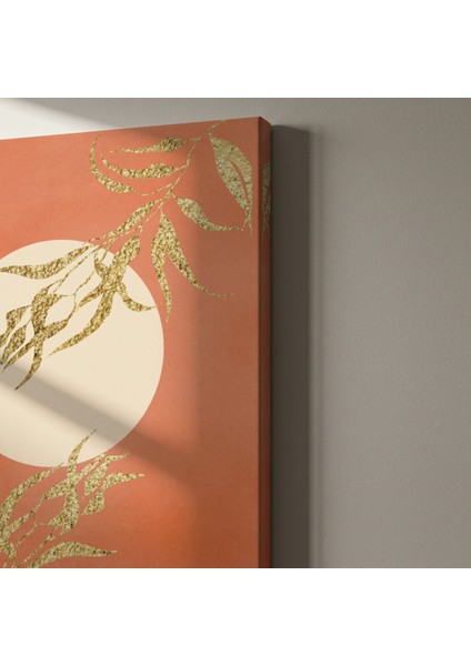 Altın Varaklı Bitkisel Soyut Tablo indirimleri