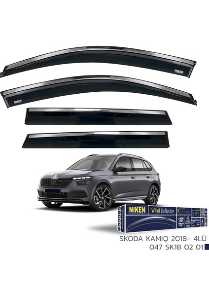 Skoda Kamiq Kromlu Cam Rüzgarlığı Niken 2018+ Sonrası Uyumlu