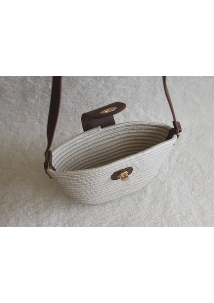 Gabri Kapaklı Hasır Çapraz Çanta Vizon fırsatları