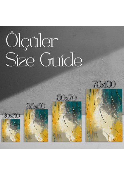 Soyut Sarı ve Yeşil Tonlarında Modern Sanat Tablosu modelleri