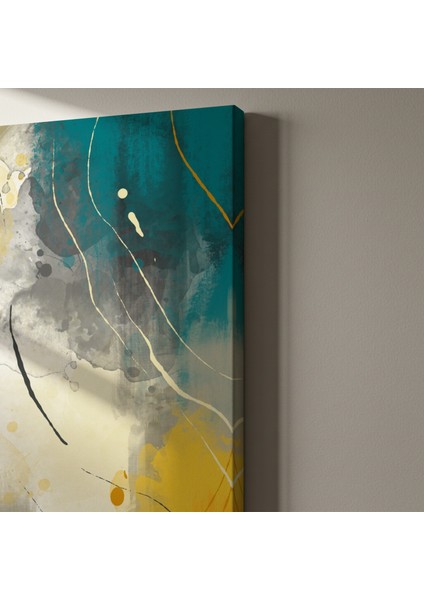 Soyut Sarı ve Yeşil Tonlarında Modern Sanat Tablosu indirimleri
