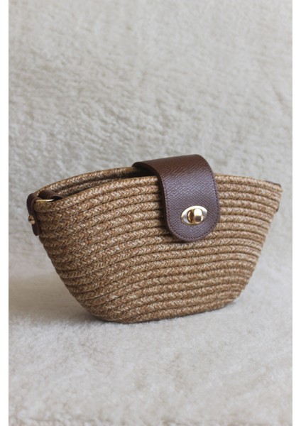 Gabri Kapaklı Hasır Çapraz Çanta Vizon fiyatları