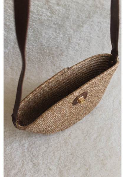 Gabri Kapaklı Hasır Çapraz Çanta Vizon fırsatları