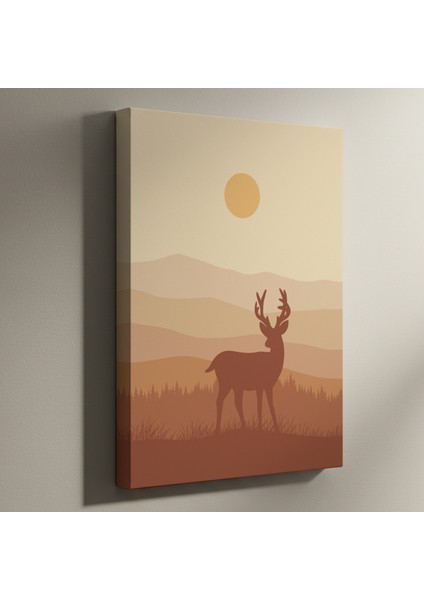 Minimalist Geyik Silüeti Tablosu