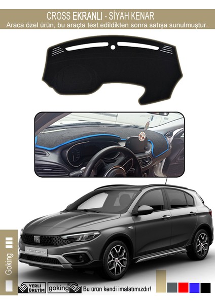 Fiat Egea Cross Torpido Koruyucu - Ekranlı Modele Özel - Tam Uyumlu - Koku Yapmaz - Kenar Rengi Bej indirimleri