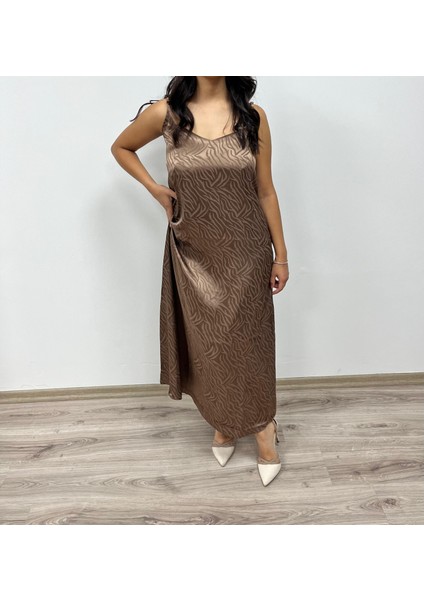 Zebra Desenli Saten Elbise fiyatları