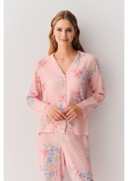 Flower Gömlek Yaka Pijama Takımı fiyatları