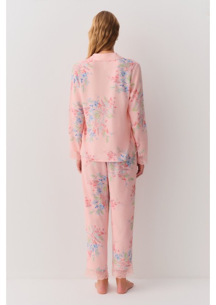 Flower Gömlek Yaka Pijama Takımı fırsatları