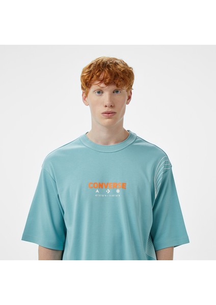 Star Chevron Oversize Fit Baskılı Erkek Mavi T-Shirt fırsatları