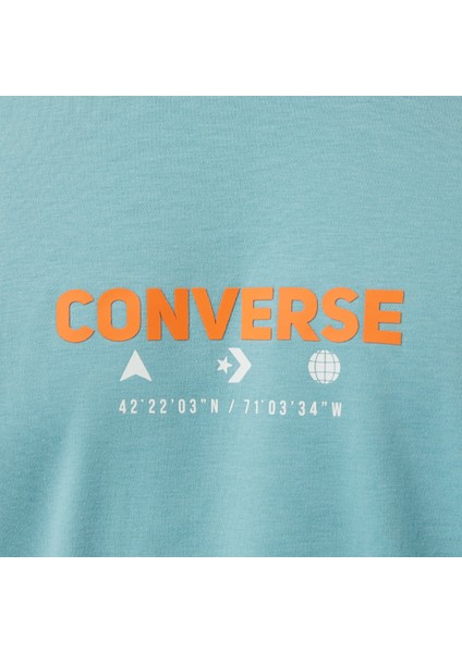 Star Chevron Oversize Fit Baskılı Erkek Mavi T-Shirt indirimleri