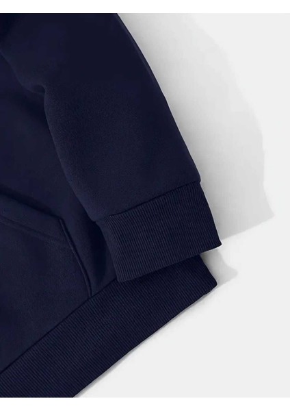 Get Jinxed Grafiti Baskılı Kapüşonlu Cepli Içi Yünlü Lacivert Sweatshirt fırsatları