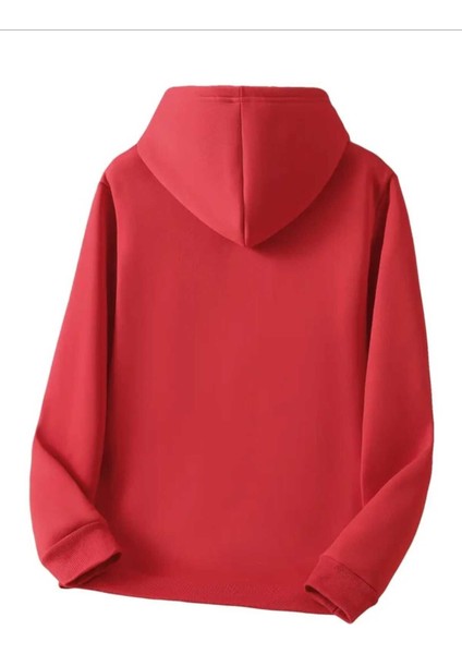 Radiohead Kapak Baskılı Kapüşonlu Cepli Içi Yünlü Kırmızı Sweatshirt fiyatları