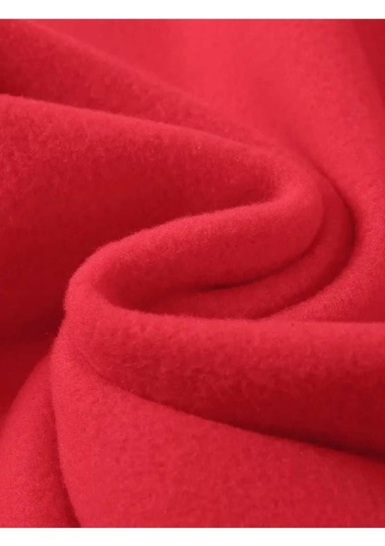 Üç Çizgi Baskılı Kapüşonlu Cepli Içi Yünlü Kırmızı Sweatshirt indirimleri